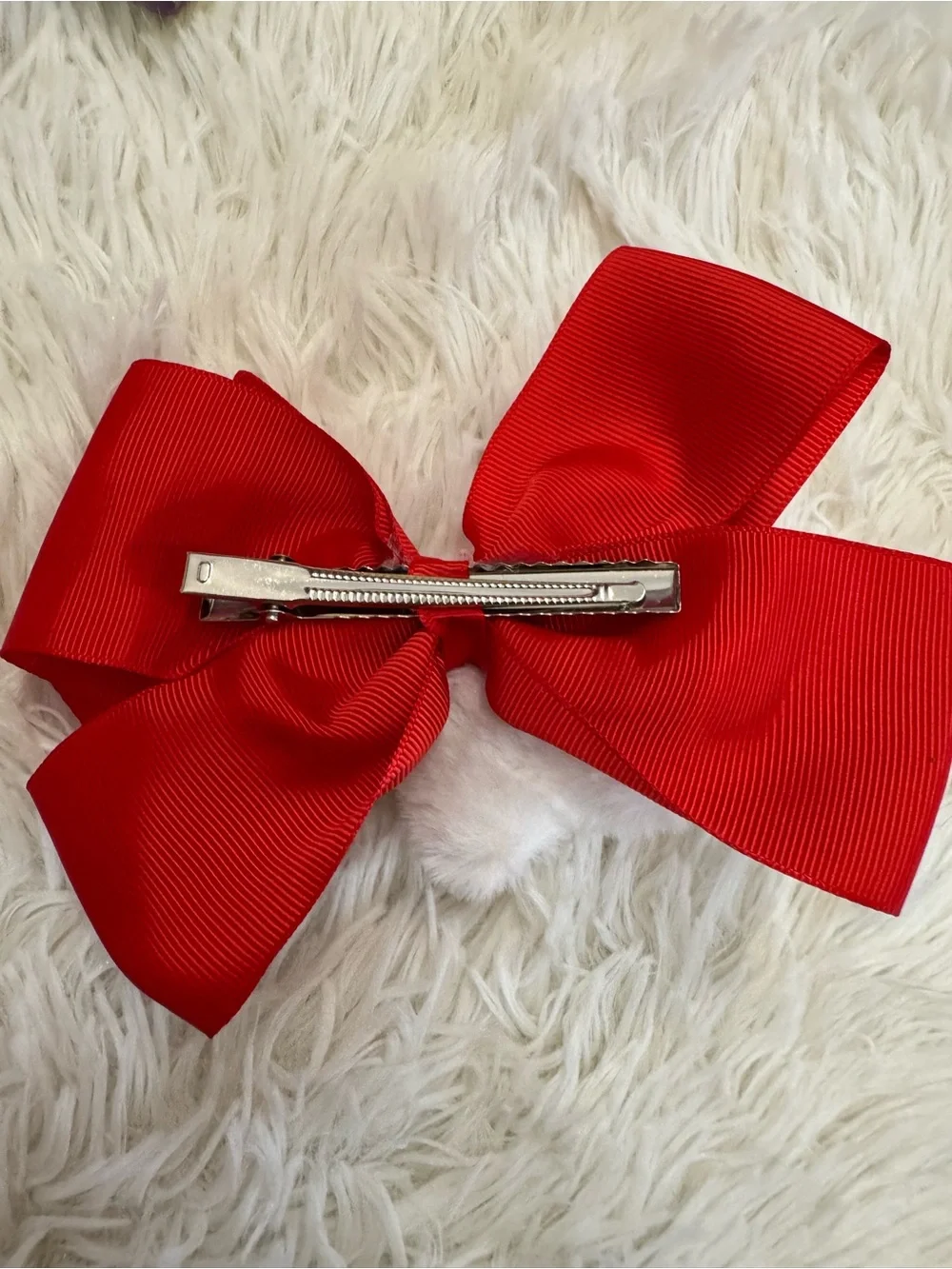 Hello kitty Red Bow Hair Clip with Plush hello kitty Accent - Kids Accessories